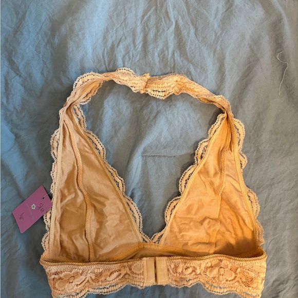 Anemone Lace Halter Bralettes in Cream and Coffee NWT size S/M - Picture 4 of 5
